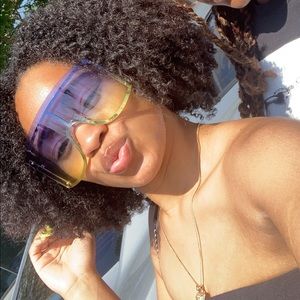 Blue oversized sunglasses